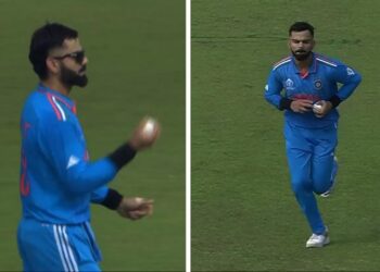 Virat Kohli bowling during IND vs BAN ODI
