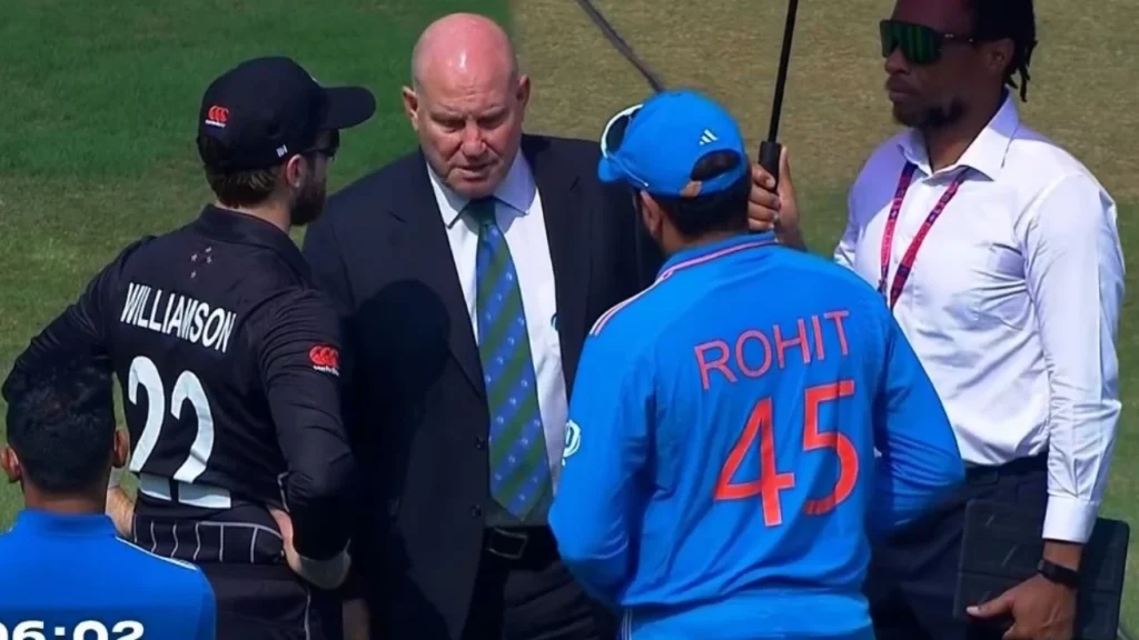 Rohit Sharma and Kane Williamson during the Toss