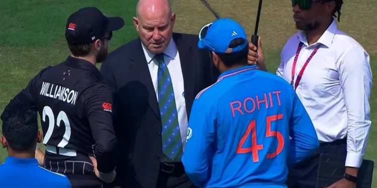 Rohit Sharma and Kane Williamson during the Toss