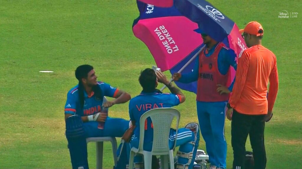 Ishan Kishan holding an Umbrella