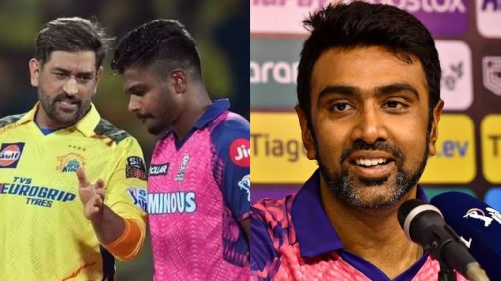 Sanju Samson, CSK Captain MS Dhoni and R Ashwin