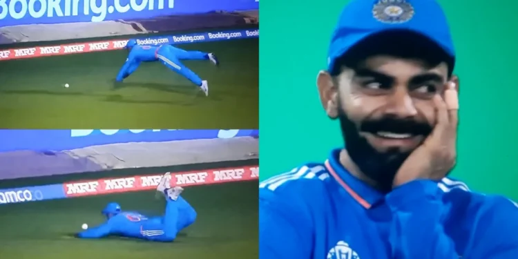 Virat Kohli's reaction to Suryakumar Yadav's dive