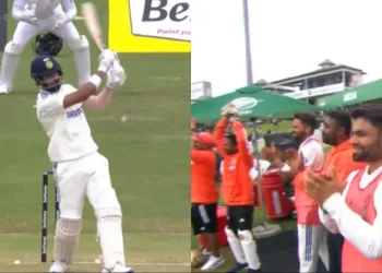 KL Rahul hits a six to complete his century