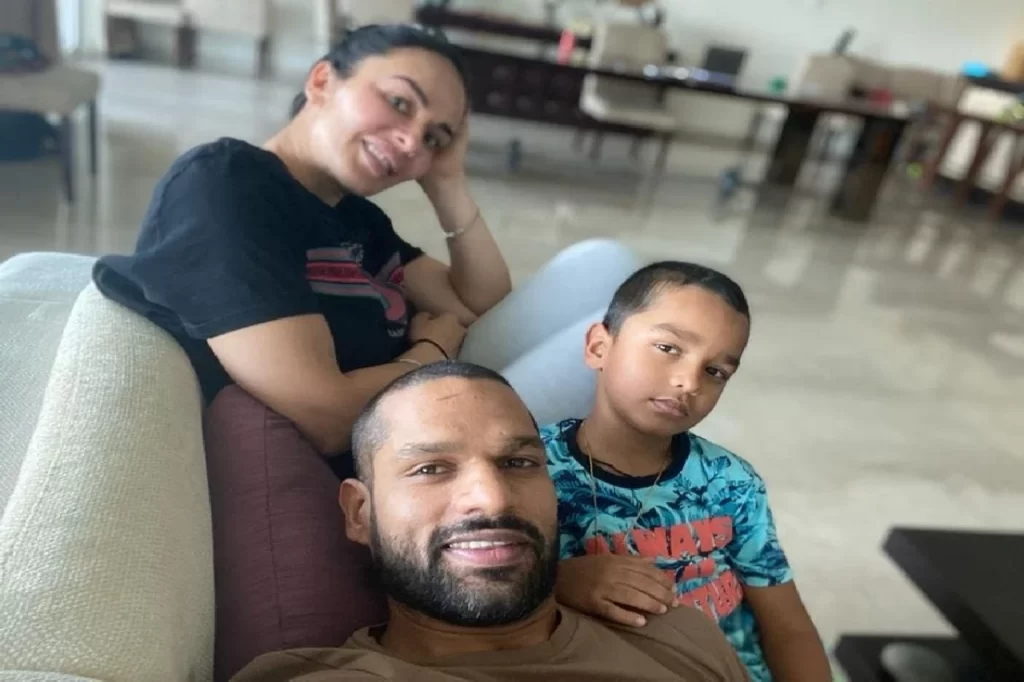 Shikhar Dhawan with Ex-Wife and Son