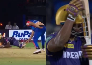 Andre Russell being floored by Ishant's yorker