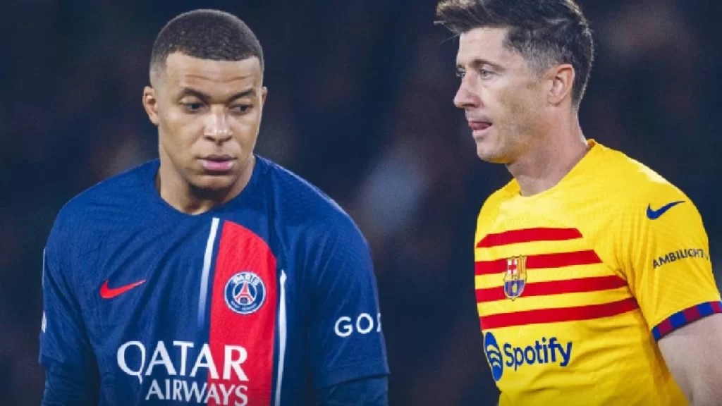 Kylian Mbappe and Robert Lewandowski