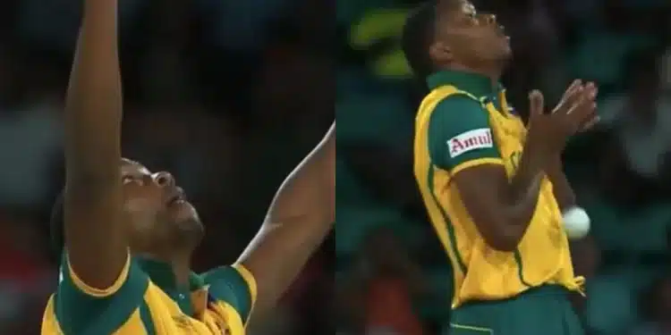 Rabada dropping the catch