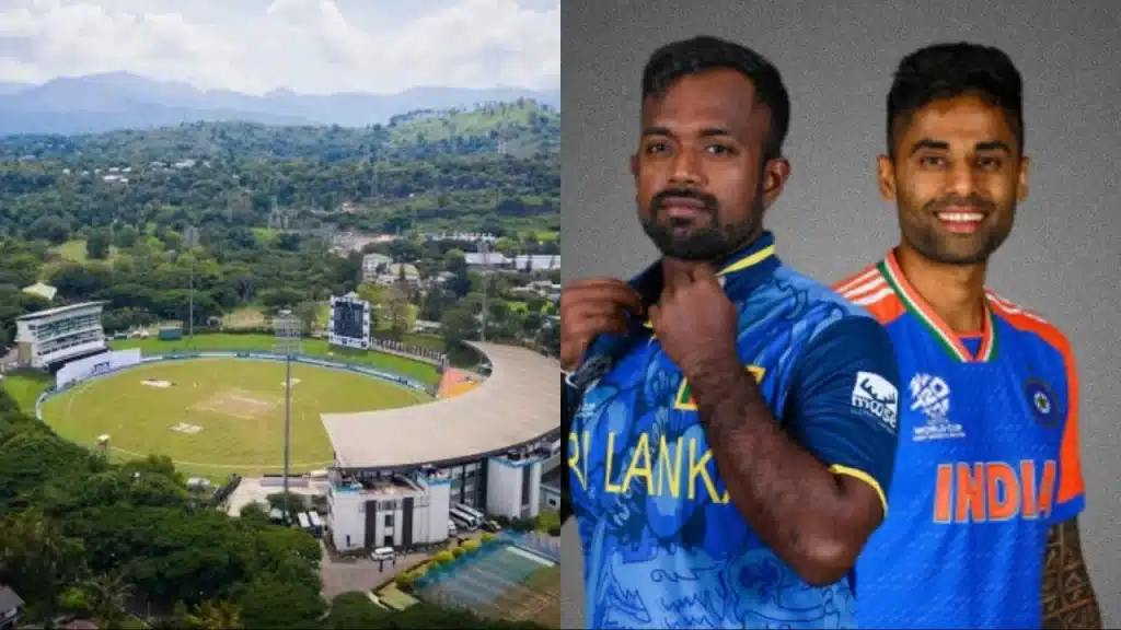 Pallekele Stadium alongside Sri Lanka and India captains