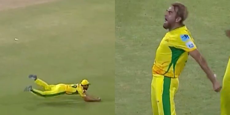 Imran Tahir's catch and celebration