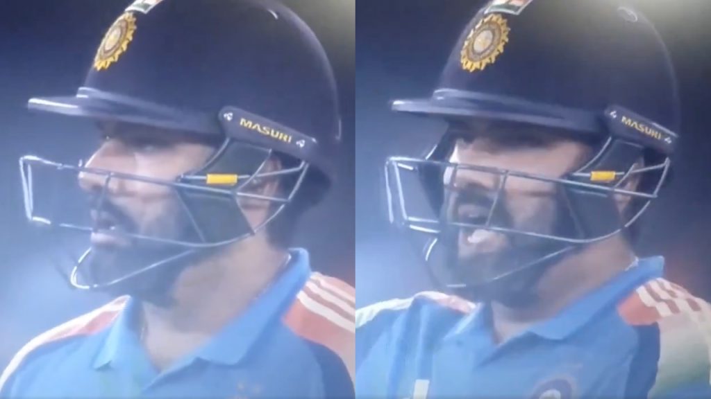 Rohit Sharma yelling at DJ