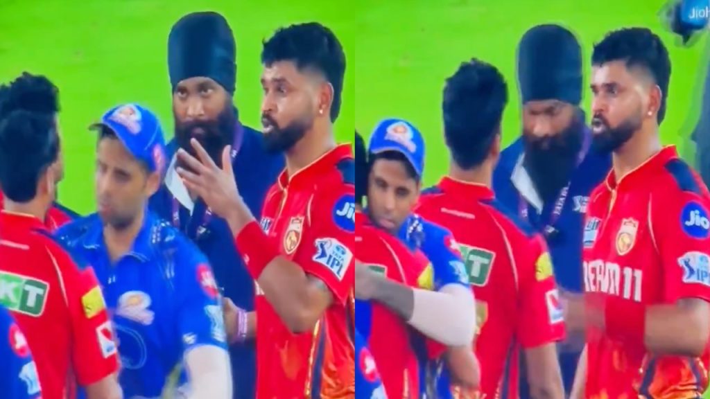 Shreyas Iyer yelling at Shashank Singh