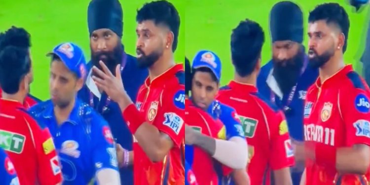 Shreyas Iyer yelling at Shashank Singh