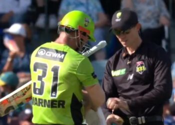 WATCH: David Warner stops play to question Pakistan pacer's bowling in BBL