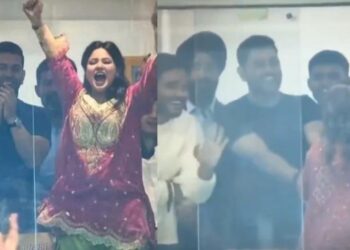 WATCH: MS Dhoni hilariously calms Sakshi after her early wicket celebration during IND vs ENG semi-final