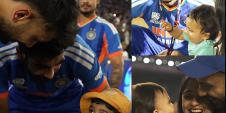 Watch: Jasprit Bumrah and Axar Patel share heartwarming moments with their kids after T20 World Cup win